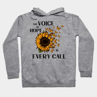 911 Police Dispatcher Sunflower for Sheriff Dispatch Hoodie